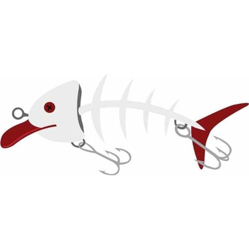 13x6cm The Ironic Fishing Lure Car Sticker Waterproof Scratch-proof Decal Personality Bumper Camper Yacht Vinyl Decoration PVC