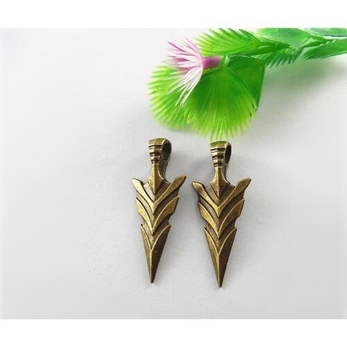 Julie Wang 10pcs Alloy Plated CharmsRetro Bronze Ancient Arrow Pendant Handmade Hanging Crafts Jewelry Bracelet Accessory