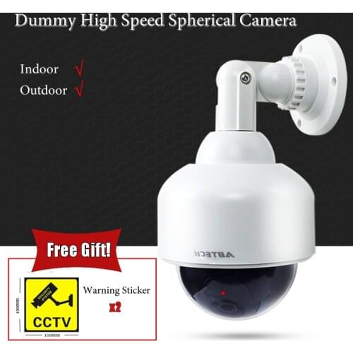 WhitePlastic Housing Fake Camera Red LED Dummy Security Camera Ir Led Dome CCTV Camera Surveillance Camera