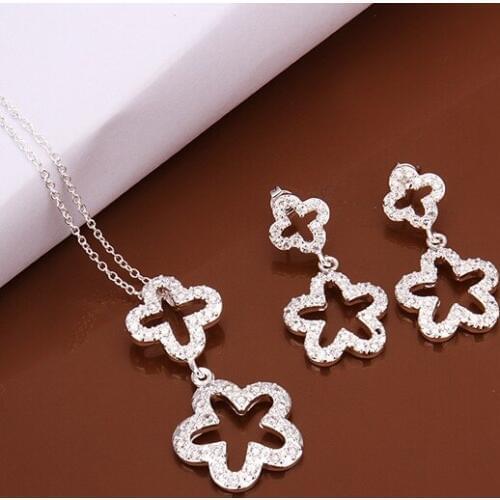 S521 925 sterling silver jewelry set, fashion jewelry set necklace earring /ausajlza gkwapcda