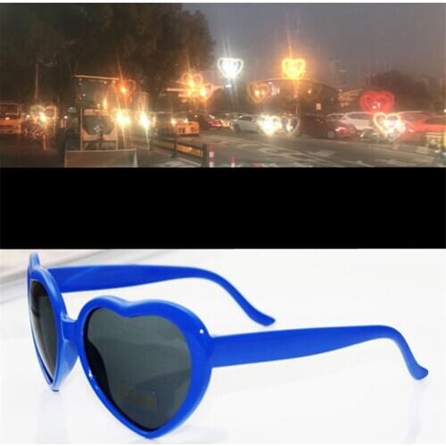 Red Love Heart Shaped Glasses Sunglasses For Women Man Vintage Cat Eye Style Retro Glasses Heart Effect Diffraction Glasses