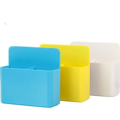 Fridge Magnet Magnetic Storage Box Grid Rubber Magnet Plastic Organizer Bins Pens Pencil Cup Save Space Kitchen Storage Boxes