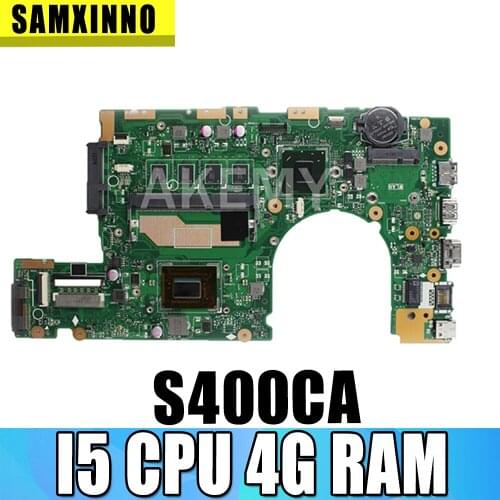 Akmey S400CA Laptop motherboard For Asus VivoBook S500CA S400C S500C original mainboard 4GB-RAM I5-3317U Free board
