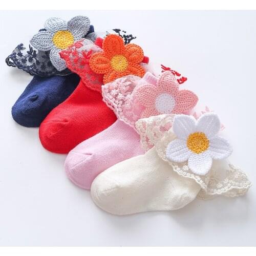 FULAIMAN 2021 New Baby Socks Ruffle Flower Spring Autumn Children Socks Casual Kids Toddler Baby Lace Socks