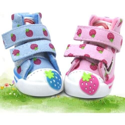 4pcs/set Pet Dogs Shoes Autumn Winter Outdoor Warm Anti-Slip Snow Boots Breathable Casual Puppy Canvas Sneakers gatito Zapatos