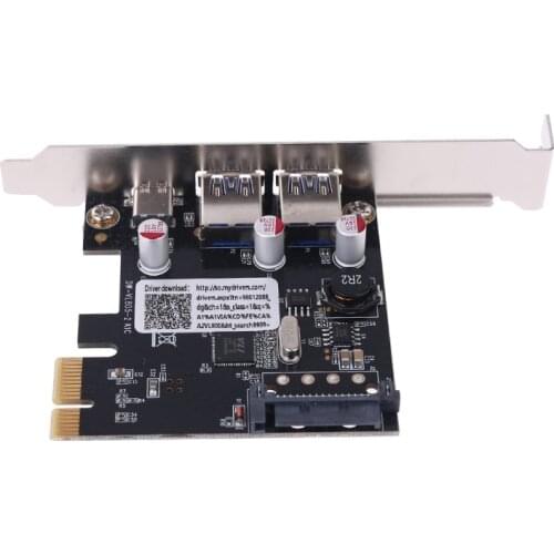 F19E PCIE PCI Express to USB 3.1 Type-C 2 Port USB 3.0 Type-A Riser Expansion Card Adapter with SATA 15 PIN TXB055