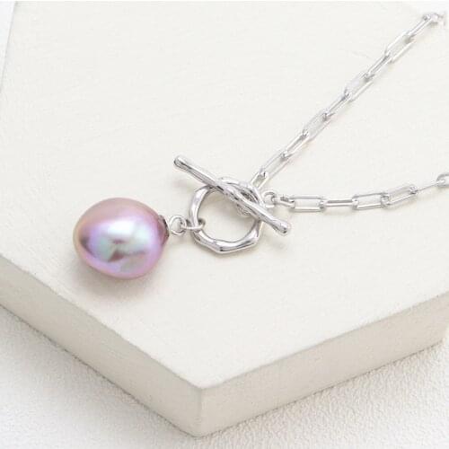 Retro Baroque Pearl Nedcklace Pendant for Woman 11mm Natural Freshwater Pearl Silver Necklace 925 Silver Pearl Jewelry
