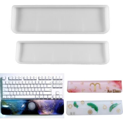1PCS Keyboard Tray Silicone Molds Computer Fingerboard Pad UV Epoxy Resin Casting Mold For DIY Handmade Crafts Decor Tools