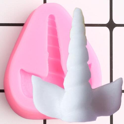 Unicorn Horn Ears Silicone Molds Cake Border Fondant Mould DIY Party Cake Decorating Tools Candy Clay Chocolate Gumpaste Moulds