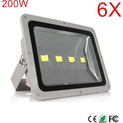 6PCS 200W Outdoor Led Flood light Warm/Cool White Garden lamp Led Floodlight Spotlight lighting Waterproof IP66 220V/110V