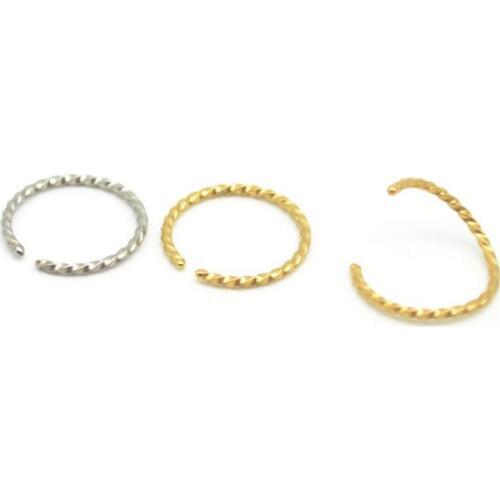 TWISTED Rope Nose Ring Septum Bar Cute Cartilage Hoop Tragus Earrings Helix Lip 20G 8mm