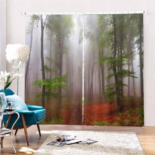 Customize 3D Curtains Heavy fog Scenery Window Living Room Curtains Blackout Window Beautiful Becoration
