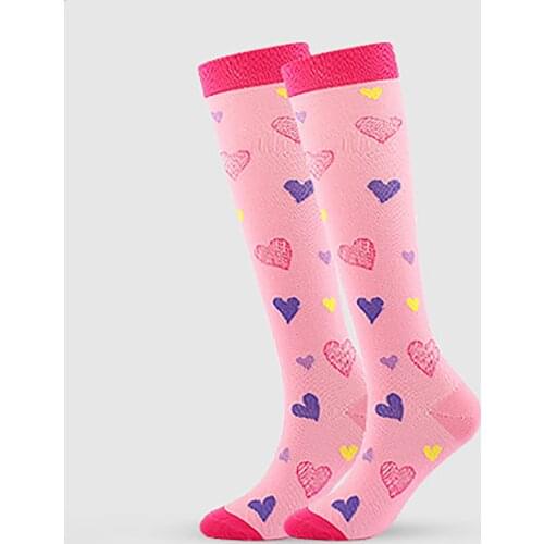 Womens Socks Unisex Absorb Sweat Cartoon Animal Print Nylon Long Tube Compression Outdoor Sports Socks Pressure Stockings
