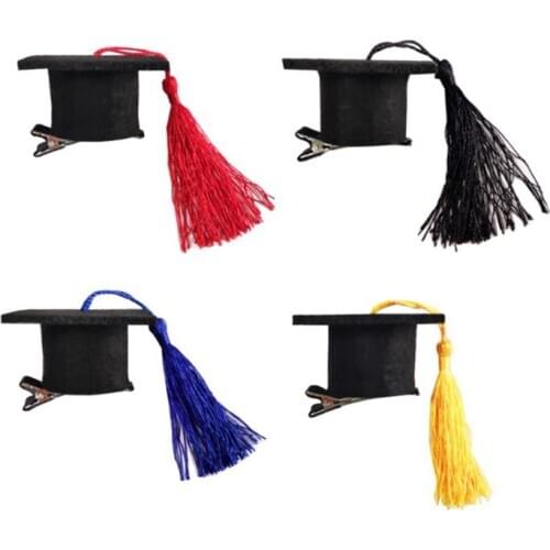 1pc Graduation Tassel Hat Mini Doctoral Cap Clip Graduation Hat Party Stereoscopic Headdress Head Piece Graduation Decoration