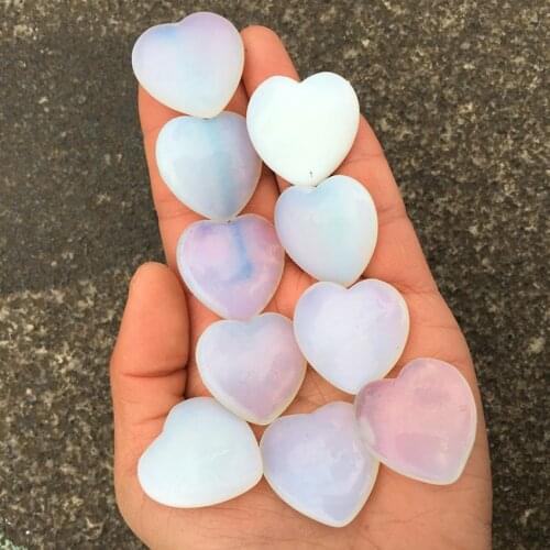 10pcs polished opal Stone heart energy stone shaped gemstones as gift for making jewelry