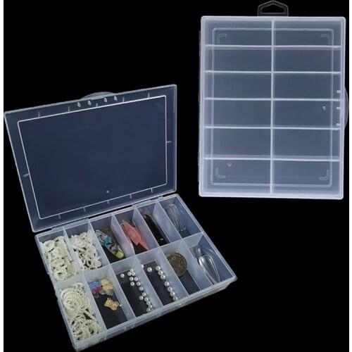 12 Grids Nail Art Storage Case Nails Rhinestone Jewelry Empty Container Case Nails Decoration Accessories Container