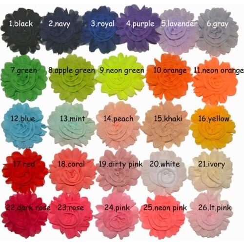 15pcs/lot, 9cm Cute Artificial Fabric rosette chiffon flowers Headwear with alligator clip for Girl 26 Colors