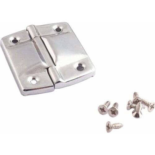 2pcs Cabinet Hinges Metal Hinges with Screws Silver Decorative Hinges for Furniture Wooden Box Hardware Accessories