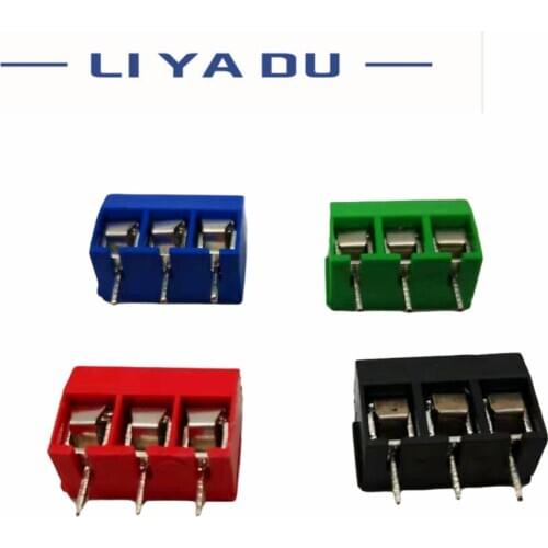 20PCS/LOT KF301-3P Splicing, screw type PCB spacing 5.0 connector terminals, terminal Blue/greenRed/black kf301