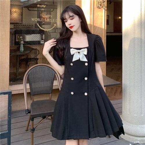27239# Maternity Clothes Summer Cotton Short Sleeves Loose Bow Knot Decoration Dress Pregnant Women Mom Dress