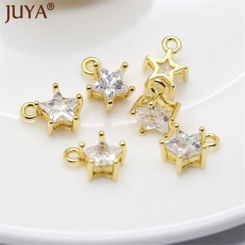5Pcs/Lot 8.5mm Mini Cubic Zirconia Star Charms Pendant Jewelry Making For Earring Necklace Supplies Accessories For Jewelry 2021