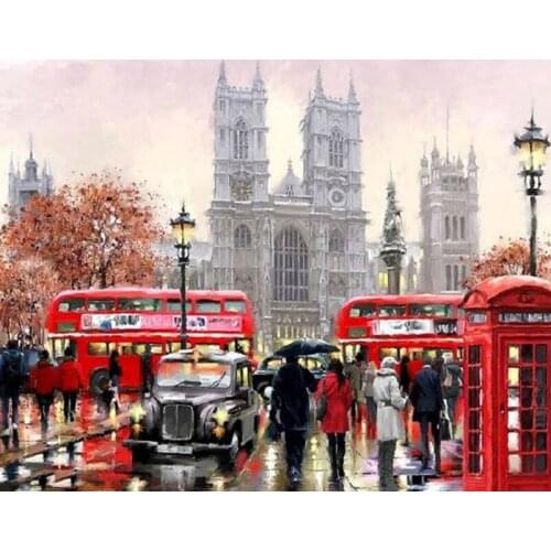 5D Diamond Painting Full Drill Square/Round Street Diamond Embroidery Landscape Paris Crystal Mosaic Cross Stitch Art Hobby