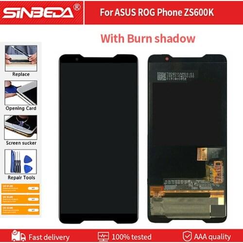 6.0'' Burn Shadow For ASUS ROG Phone ZS600KL Original AMOLED LCD Display Touch Panel Digitizer Replacement For ASUS ZS600KL LCD
