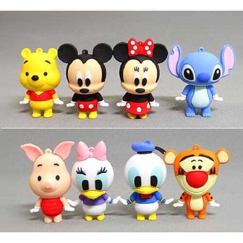 8-piece Anime Movie & Tv Pvc Mickey Minnie Donald Duck Stephanie Tigger Silicone Pvc Figure Model Doll Deco Childrens Toy Gifts