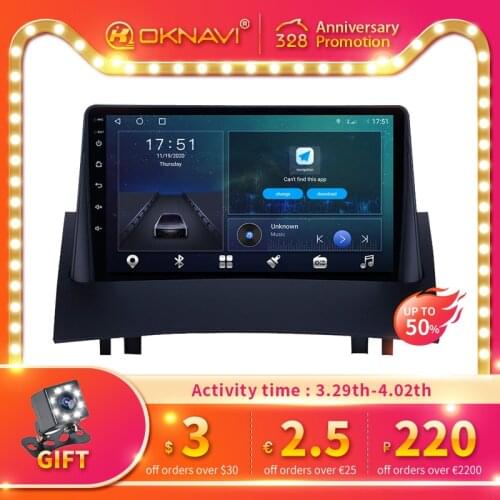 9 Inch Smart Car Radio For Renault Megane 2 2004 2005 2006 2007 2008 Multimedia Player GPS 4G WIFI DSP Carplay RDS 360 Camera