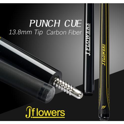 JFLOWERS JF-BK1/2 Billiards Pool Punch Cue Break 13.8mm Carbon Fiber Shaft 147cm Professional Carbon Punch Cue Stick Break Cues