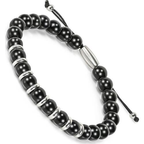 BOFEE Natural Stone Beaded Bracelet Charms Adjust Stretch Yoga Magnetic Trendy Custom Hand Chain Fashion Jewelry Gift Women Men