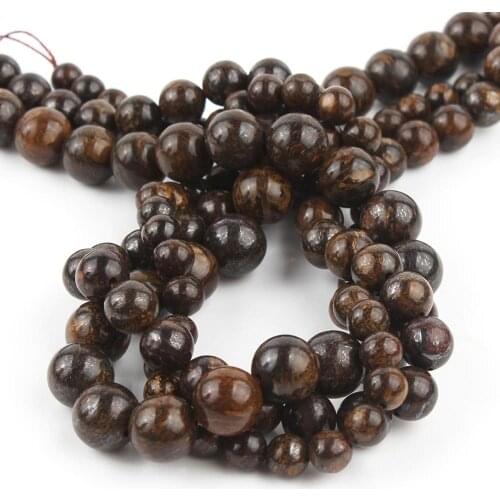 AAA Natural Bronzite Stone Beads Gem Brown Loose Spacer Beads For Jewelry DIY Men Charm Bracelet Necklace 15"Inch 4/6/8/10/12mm