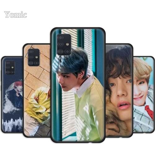 Yomic Soft Case for Samsung Galaxy A50 A51 A40 A41 A70 A71 A10 A30 S A31 A20 E Silicone Black Phone Cover V Kim Tae Hyung K Pop