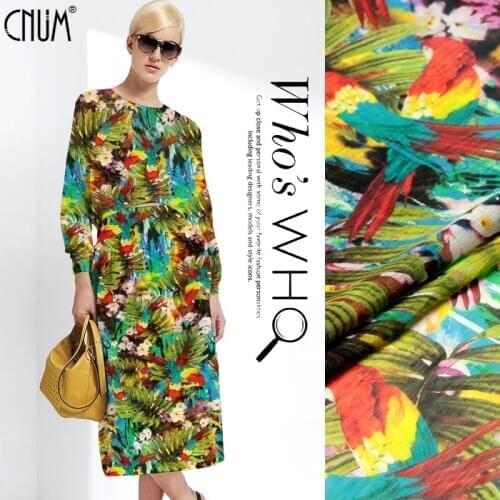 CNUM SL074 Silk Linen/Parrot in the Grove/Silk Fabric 30% Silk 70% Linen/ Width 1.52yd Thickness 13.5mm