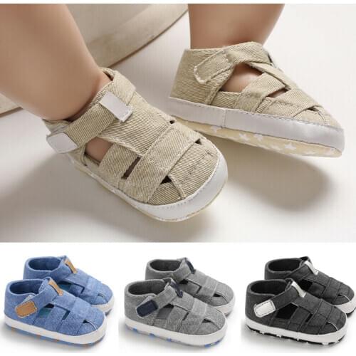 Newborn Baby Solid Summer First Walker Shoes Non-Slip Cotton Sole Infant Toddler Casual Girls Boys Prewalker Shoes 0-18M