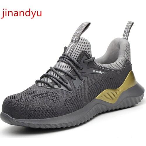 Breathable Safety Shoes Men Steel Toe Anti Smash Anti Puncture Lightweight Construction Site Comfy Safty Shoes Man Work Boots