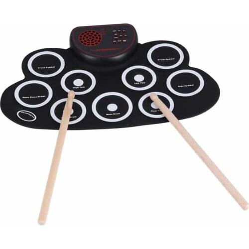 Electronic Drum Set Roll Up Drum Set USB Rechargeable for Home Play