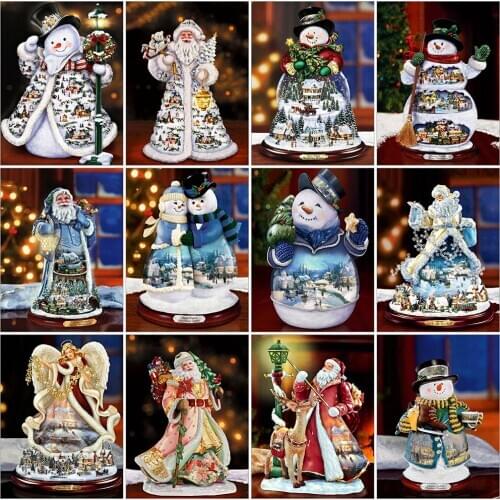 Evershine Diamond Painting Snowman Full Square Diamond Embroidery Landscpae Beaded Mosaic Art Christmas Home Decoration