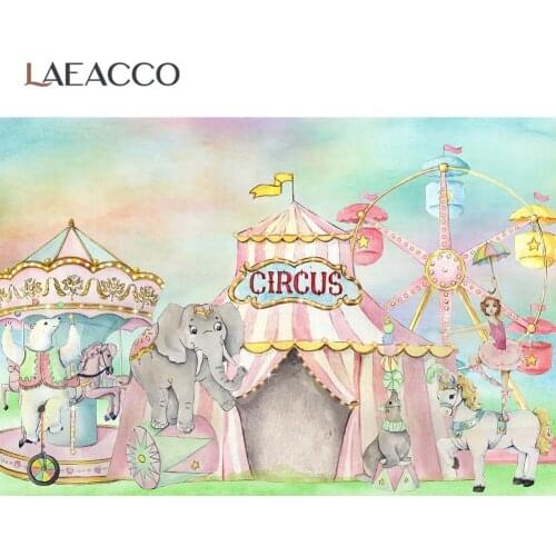 Photo Backdrop Watercolor Baby Playground Circus Cruise Tent Pattern Party Decor Photographic Background Photocall Photo Studio