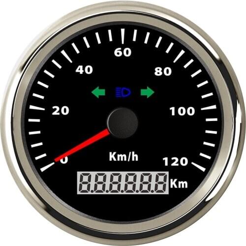 Boat Speedometer Car Speed Measurement Meter Steel 316L Bezel for Boat Car Motorcycle Vessel ATV Red Backlight 9V 32V