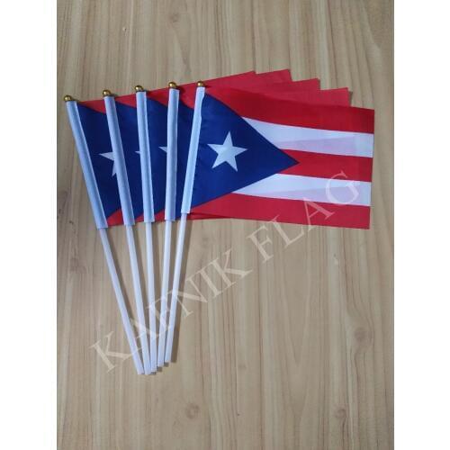 KAFNIK,5pcs 14*21cm Puerto Rico National Flag Office/Activity/parade/Festival/Home Decoration 2018 New fashion Free Shipping