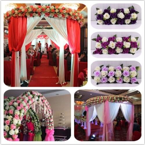 Multi-color rose flower decoration wedding decorative flower arch artificial rose road lead wedding flower decoration 10pcs/lot