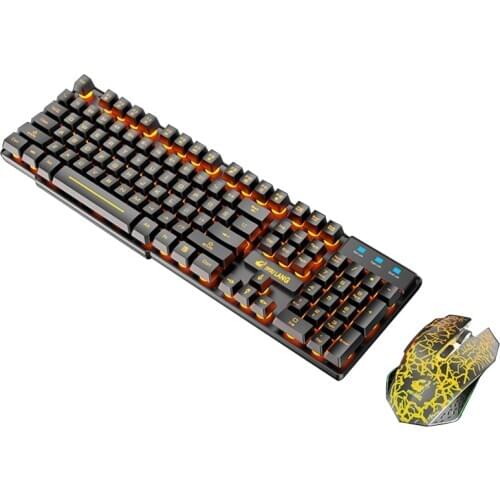 2.4G Wireless Gaming Keyboard and Mouse Set Colorful LED Breathing Light Keypad
