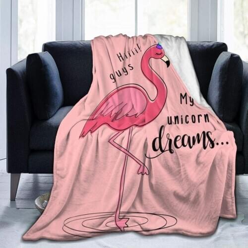 Fashion Flamingo Cozy Comfy Throw Blanket for Couch Sofa Soft Light Weight Blankets for Women Kids