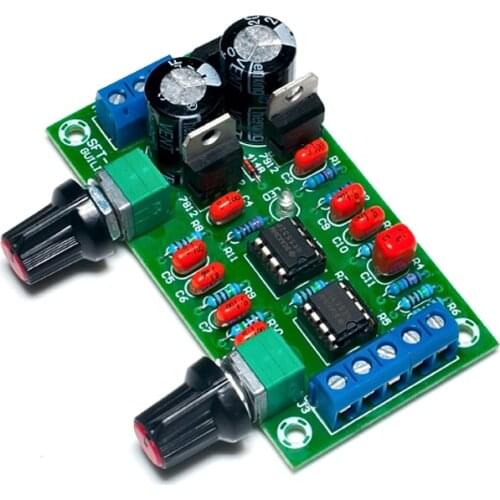 NE5532 Preamplifier Board Low-Pass Audio Equalizer 22Hz-210Hz Subwoofer Preamp Tone Control Bass Pre amplifier Dual AC12-15V