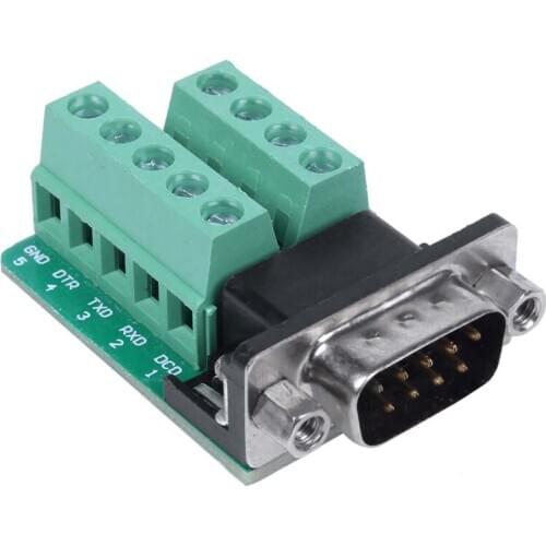 RS232 Serial to Terminal DB9 Male Adapter Connector Signals Terminal Module