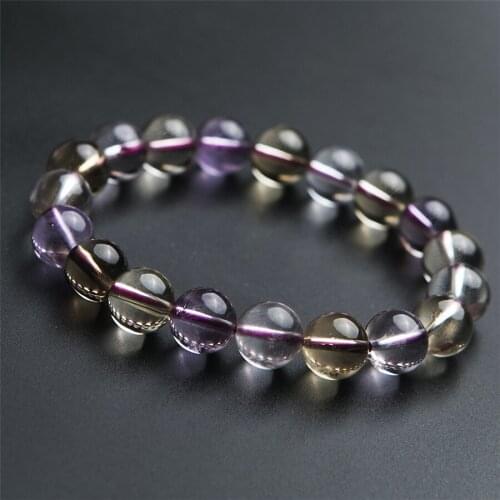Drop Shipping Genuine Natural Ame trine Quartz Crystal Stretch Round Bead Bracelets For Women Female 10mm 11mm 13mm