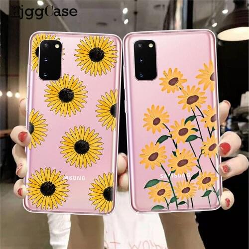 Luxury colorful Flower Phone Case For Samsung S21 S8 S9 S10 S20 Plus FE Note 10 20 Ultra Lite Clear TPU Soft silicone Back Cover