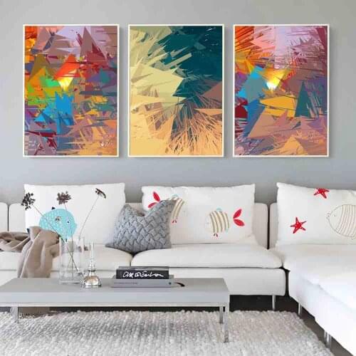 Nordic Abstract Oil Painting Color Corner Fashion Graffiti Art Canvas Painting Living Room Corridor Office Home Decoration Mural