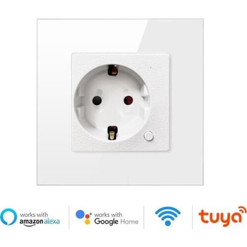EU WiFi Smart Wall Socket 10A Smart Life/Tuya App Wireless Remote Control Works with Alexa Google Home Assistant